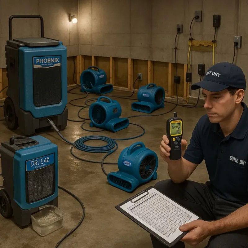 Structural Drying and Dehumidification process in Berlin, NJ